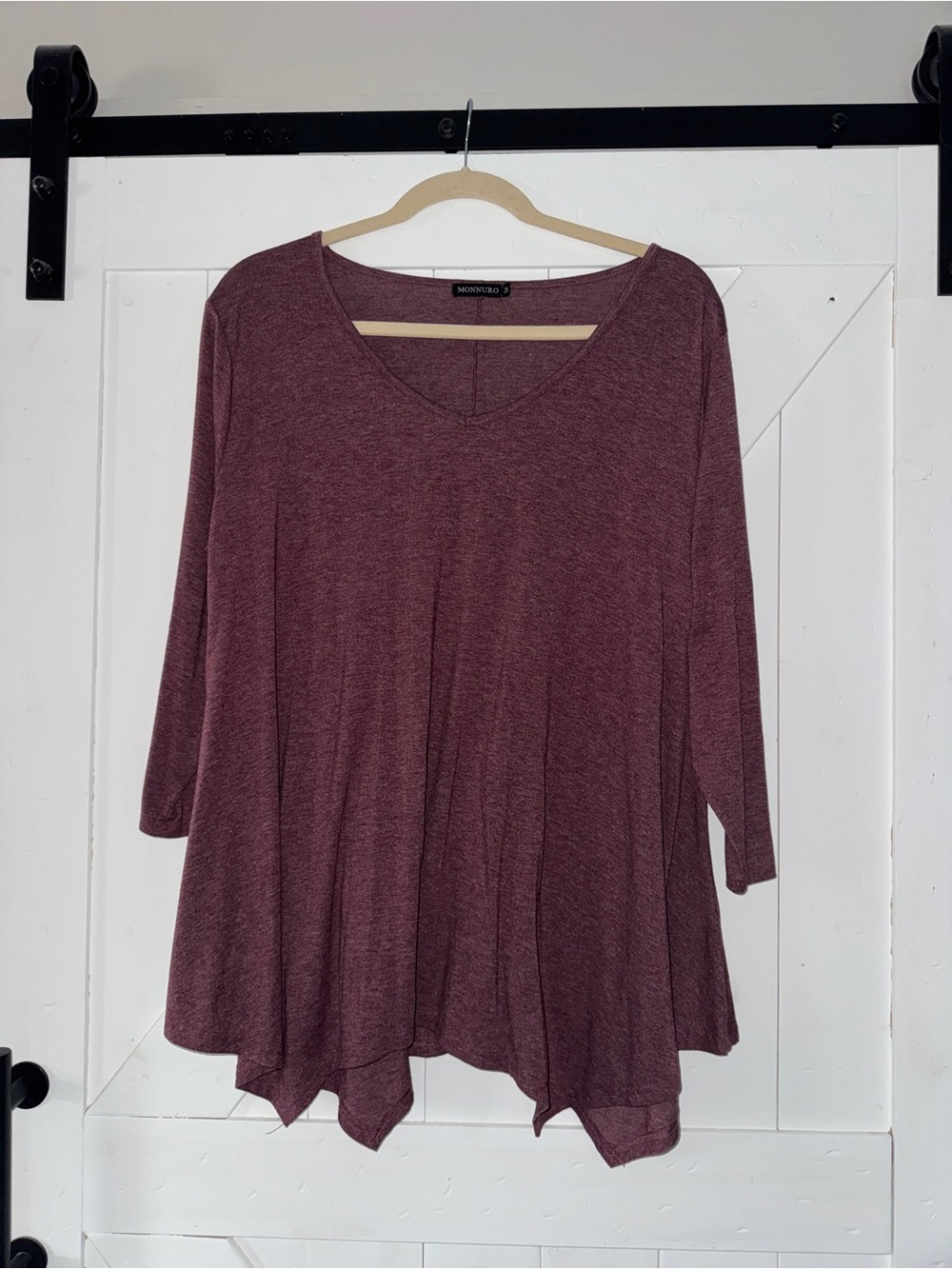 Monnuro Maroon plus size tunic top - size 5X